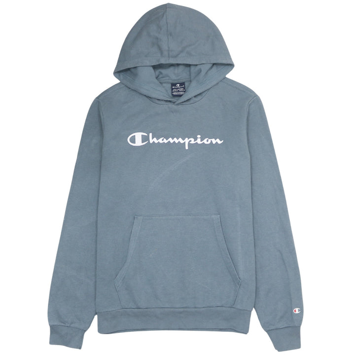 Champion Boys Blue Pullover Hoodie 2XL 15/16 Years Logo Fleece Lined