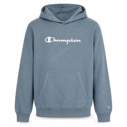 Champion Boys Blue Pullover Hoodie 2XL 15/16 Years Logo Fleece Lined