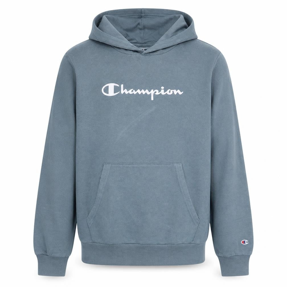 Champion Boys Blue Pullover Hoodie 2XL 15/16 Years Logo Fleece Lined