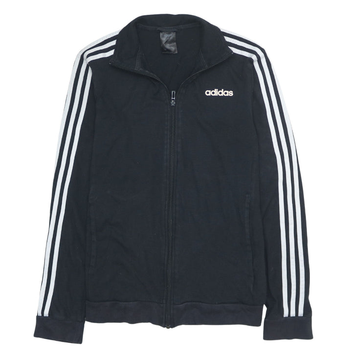 Adidas Men Black Full Zip Sweatshirt S Regular Fit Sports Style