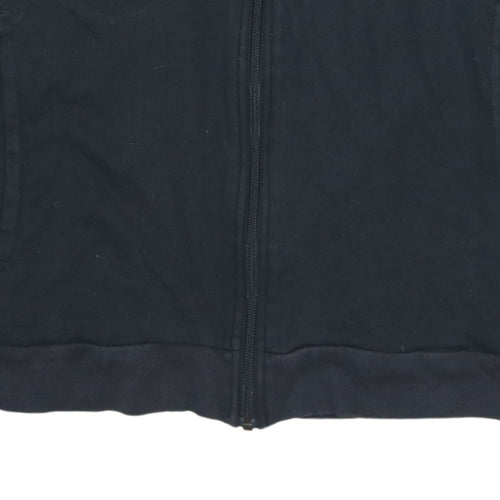 Adidas Men Black Full Zip Sweatshirt S Regular Fit Sports Style