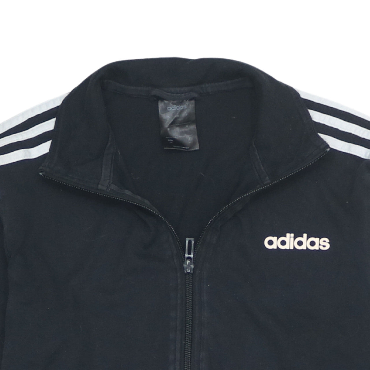 Adidas Men Black Full Zip Sweatshirt S Regular Fit Sports Style