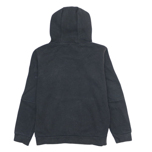 Adidas Boys Black 11-12 Years Pullover Hoodie with Stripe Detail