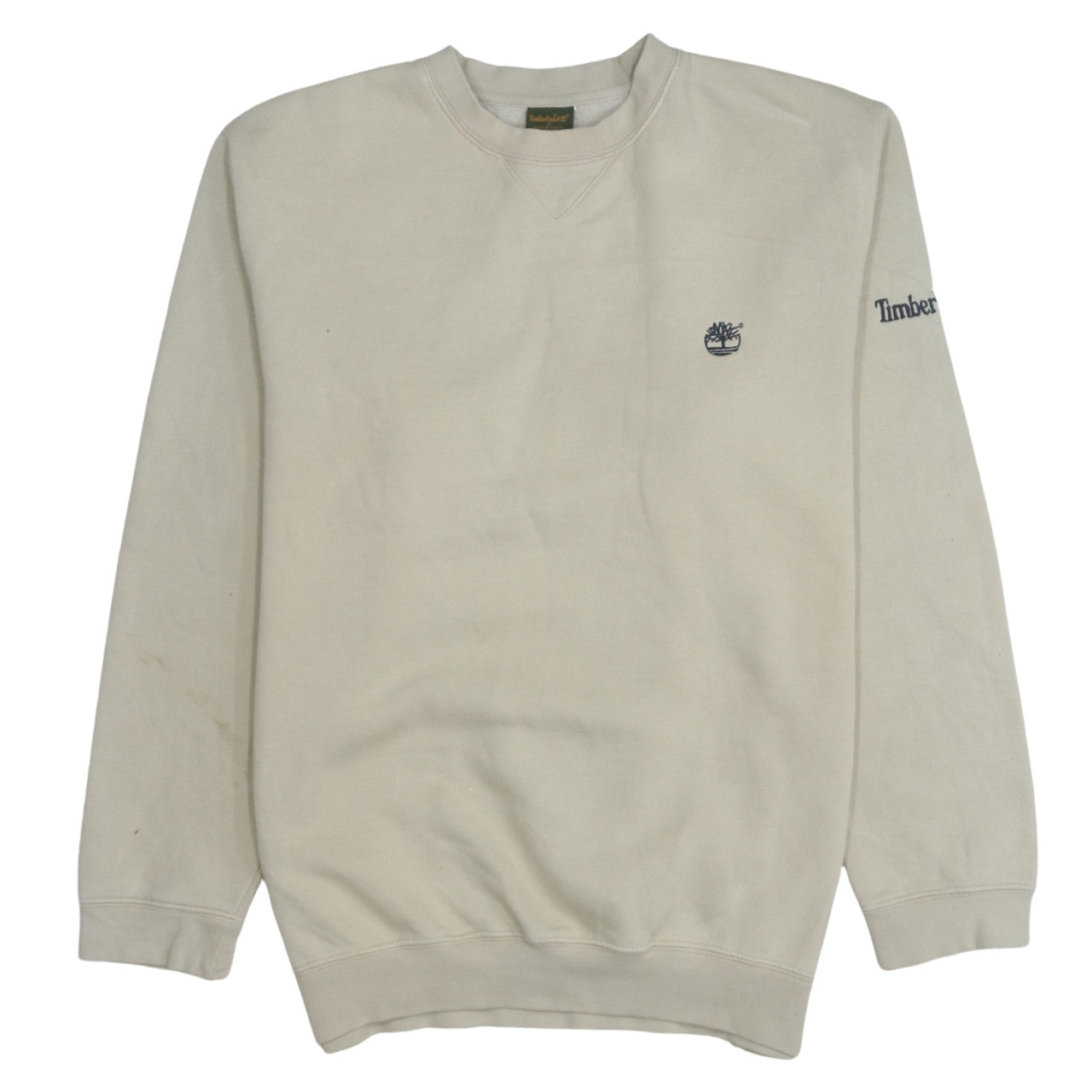 Timberland Men's Beige Embroidered Logo Pullover Sweatshirt S