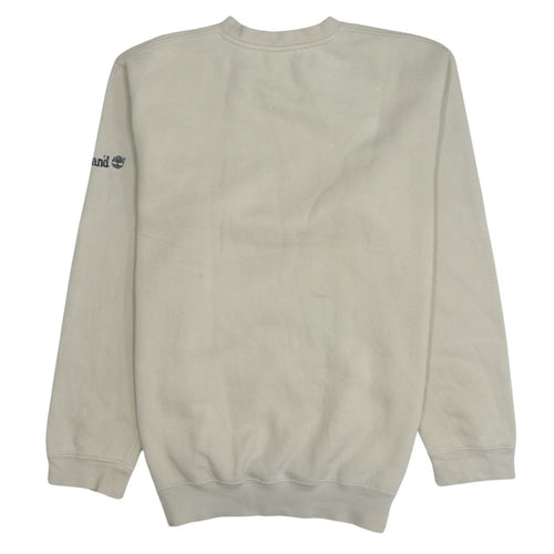 Timberland Men's Beige Embroidered Logo Pullover Sweatshirt S