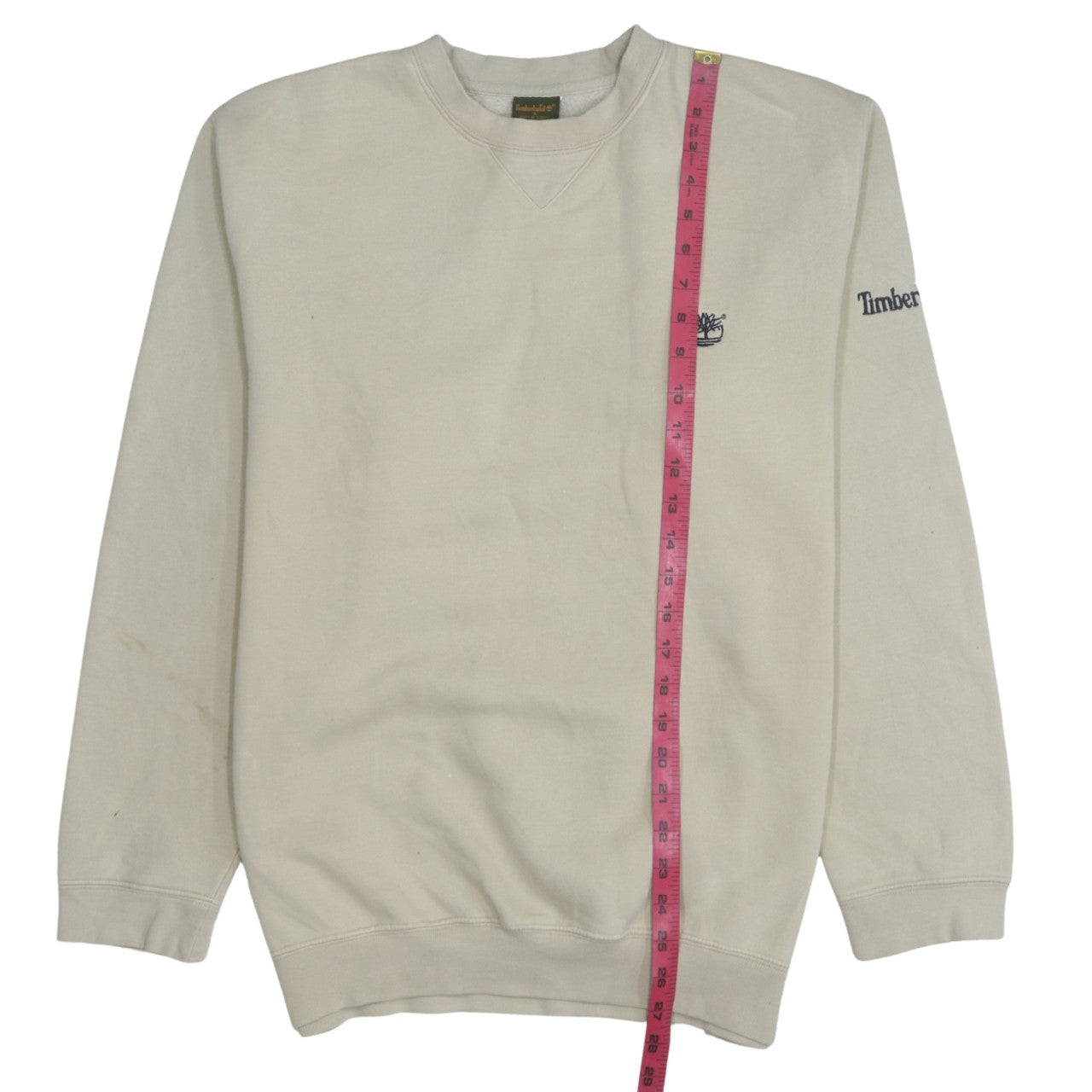 Timberland Men's Beige Embroidered Logo Pullover Sweatshirt S