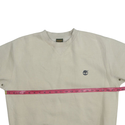 Timberland Men's Beige Embroidered Logo Pullover Sweatshirt S