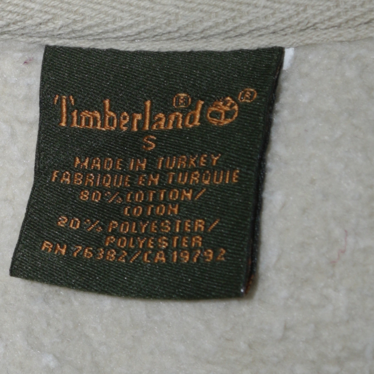 Timberland Men's Beige Embroidered Logo Pullover Sweatshirt S