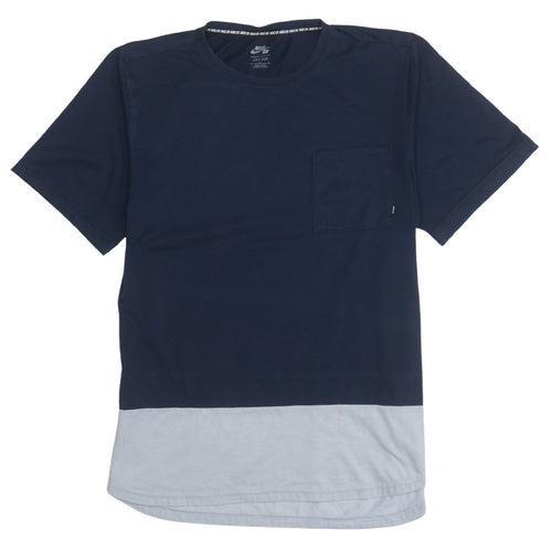 Nike SB Dri-Fit Men's Blue Colourblock Cotton T-Shirt Size L