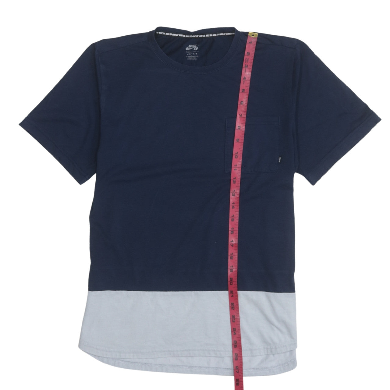 Nike SB Dri-Fit Men's Blue Colourblock Cotton T-Shirt Size L