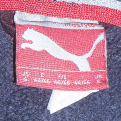 Puma Men's Blue Full Zip Hoodie S Logo Graphic Sweatshirt