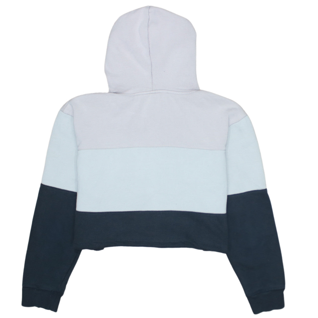 Fila Womens Blue Colourblock Cropped Pullover Hoodie Size M