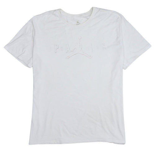 Nike Jordan Paris White XL Men's Short Sleeve Crew Neck Cotton T-Shirt
