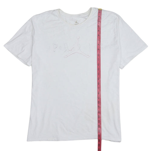 Nike Jordan Paris White XL Men's Short Sleeve Crew Neck Cotton T-Shirt