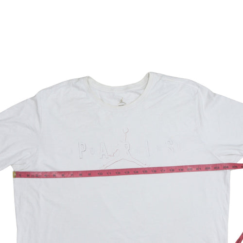Nike Jordan Paris White XL Men's Short Sleeve Crew Neck Cotton T-Shirt