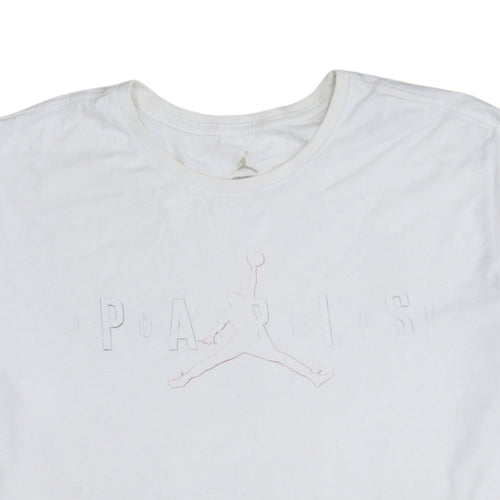 Nike Jordan Paris White XL Men's Short Sleeve Crew Neck Cotton T-Shirt