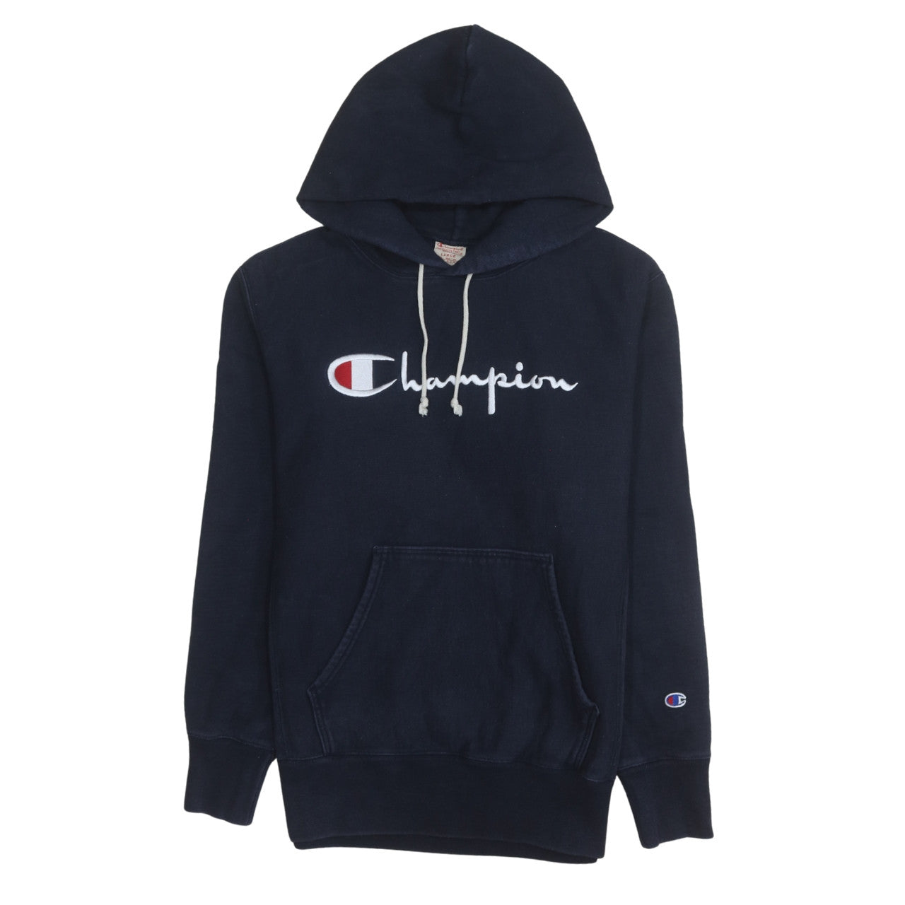 Champion Men's Blue Pullover Hoodie Large Embroidered Logo