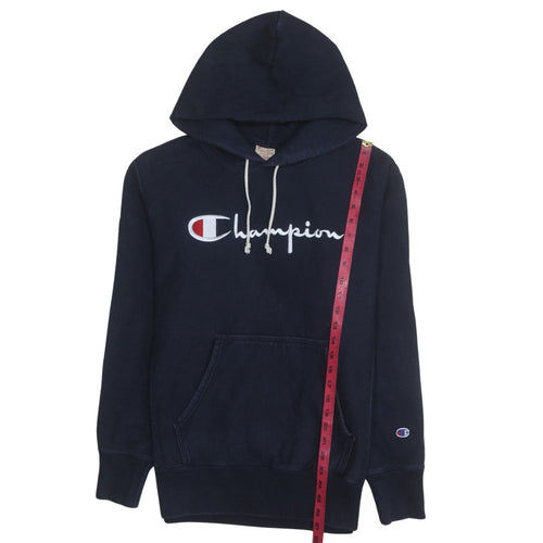 Champion Men's Blue Pullover Hoodie Large Embroidered Logo