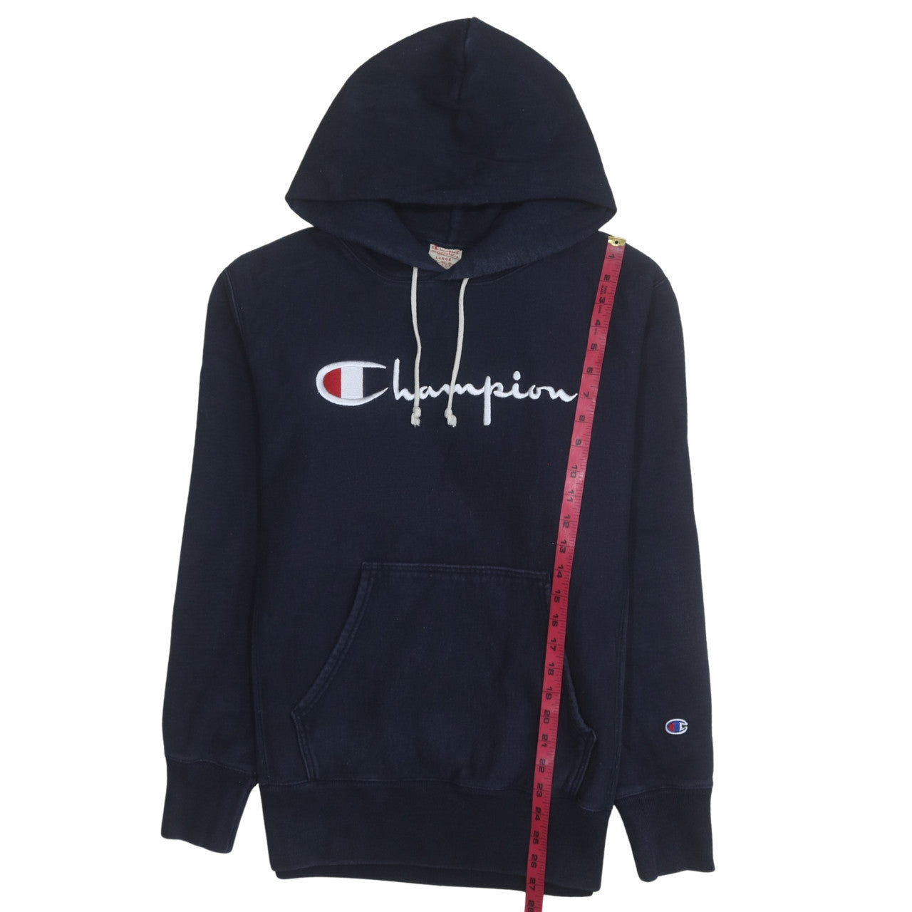 Champion Men's Blue Pullover Hoodie Large Embroidered Logo