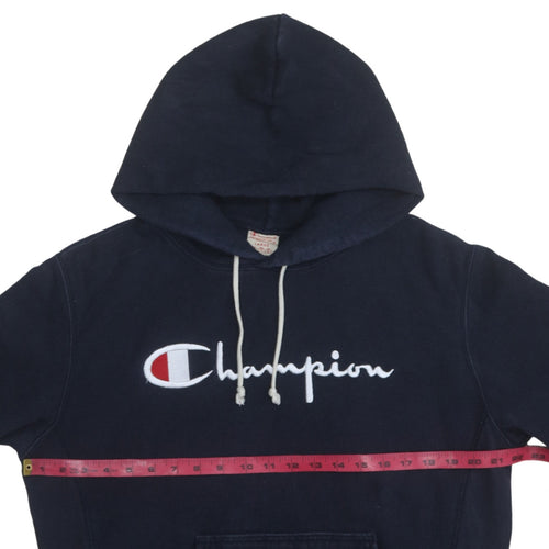 Champion Men's Blue Pullover Hoodie Large Embroidered Logo