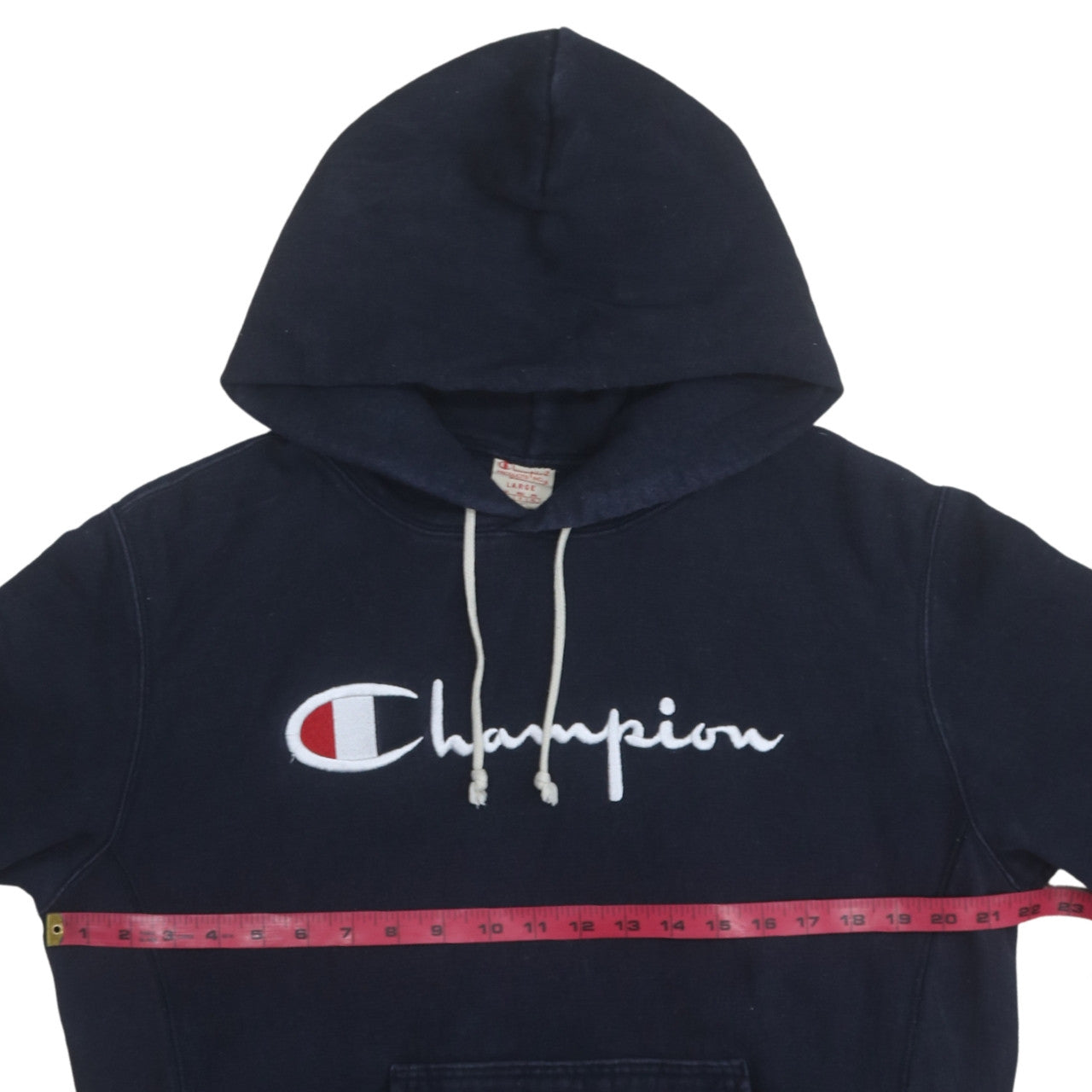 Champion Men's Blue Pullover Hoodie Large Embroidered Logo
