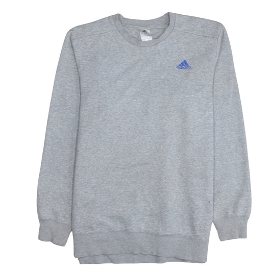 Adidas Men's Grey Logo Crew Neck Pullover Sweatshirt Size L