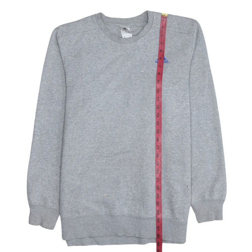 Adidas Men's Grey Logo Crew Neck Pullover Sweatshirt Size L