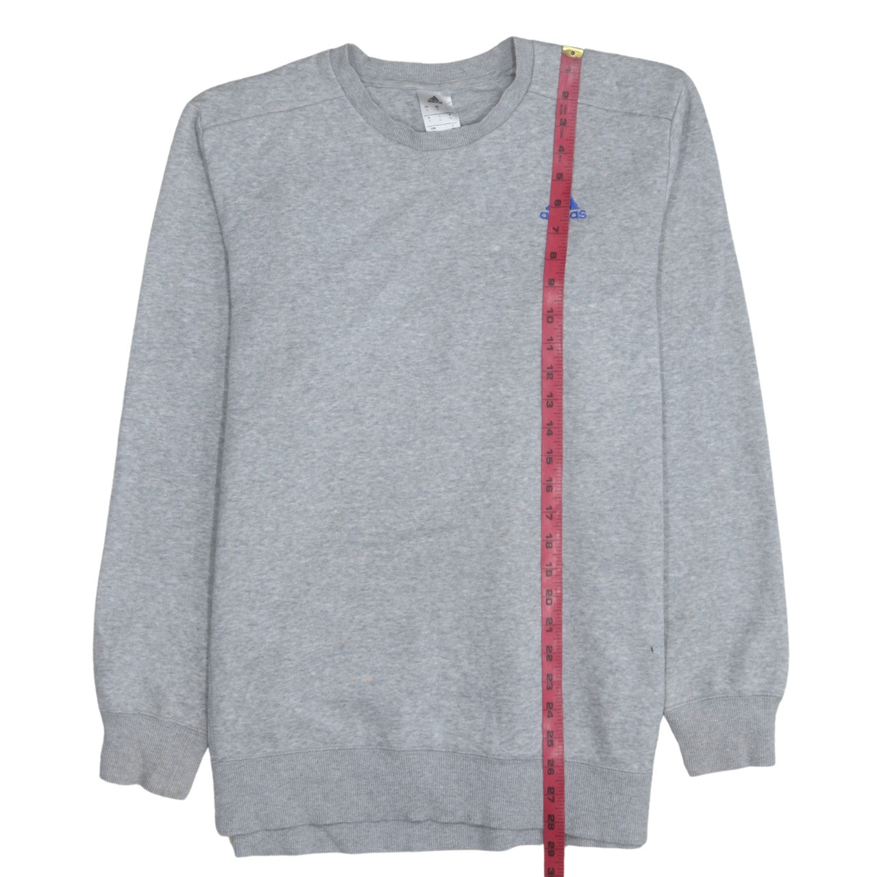 Adidas Men's Grey Logo Crew Neck Pullover Sweatshirt Size L