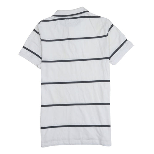 Tommy Hilfiger Men's White Slim Fit Striped Polo Shirt L