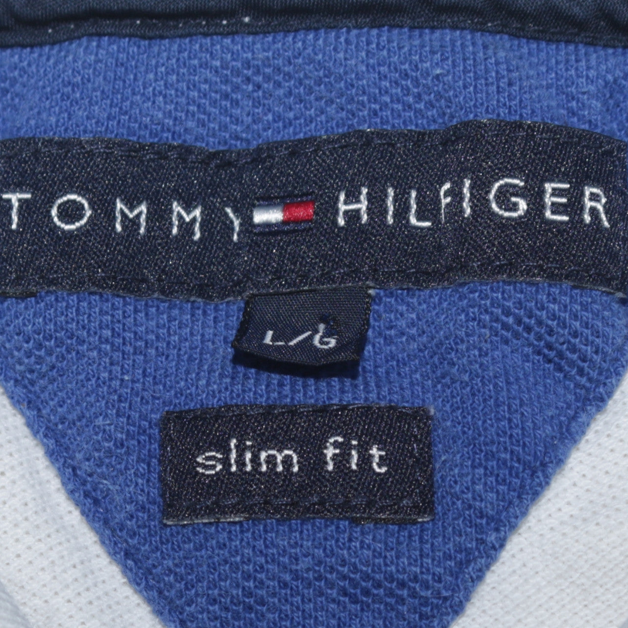 Tommy Hilfiger Men's White Slim Fit Striped Polo Shirt L