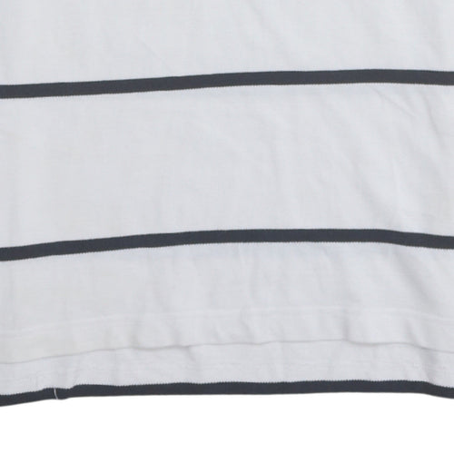 Tommy Hilfiger Men's White Slim Fit Striped Polo Shirt L