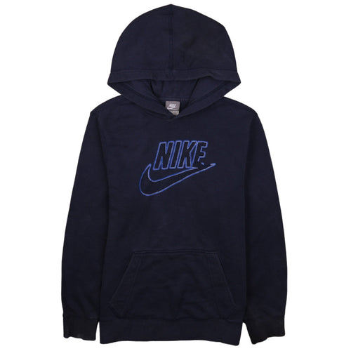 Nike Teens Navy Pullover Hoodie L (14-16) Cotton Blend Sportswear
