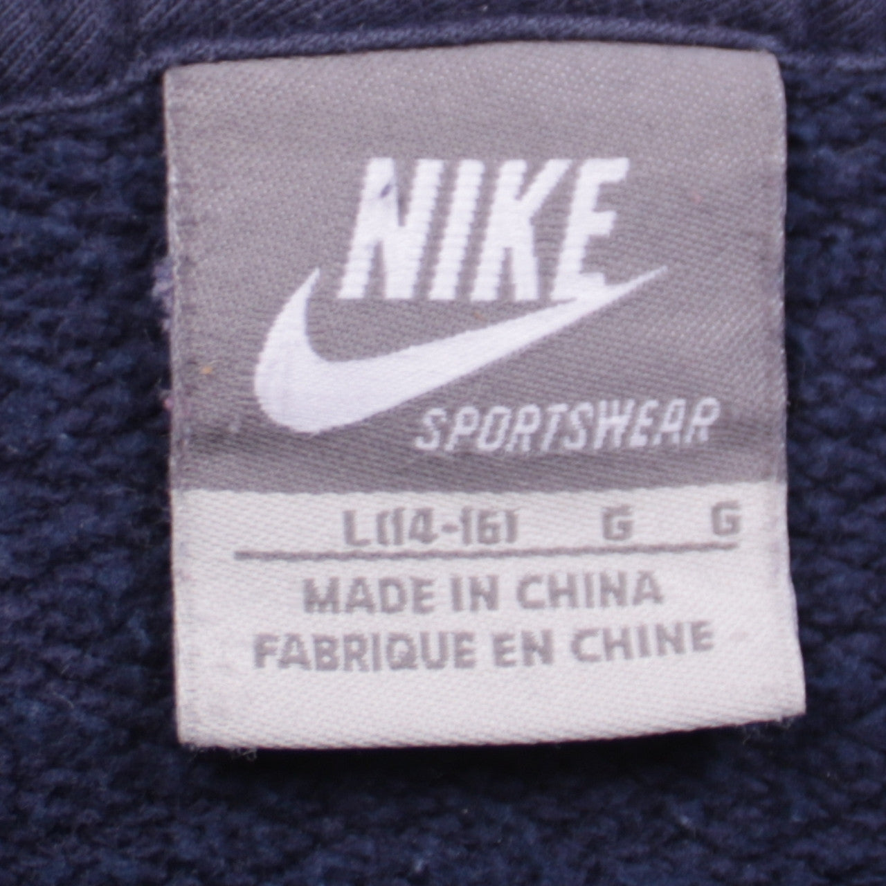 Nike Teens Navy Pullover Hoodie L (14-16) Cotton Blend Sportswear