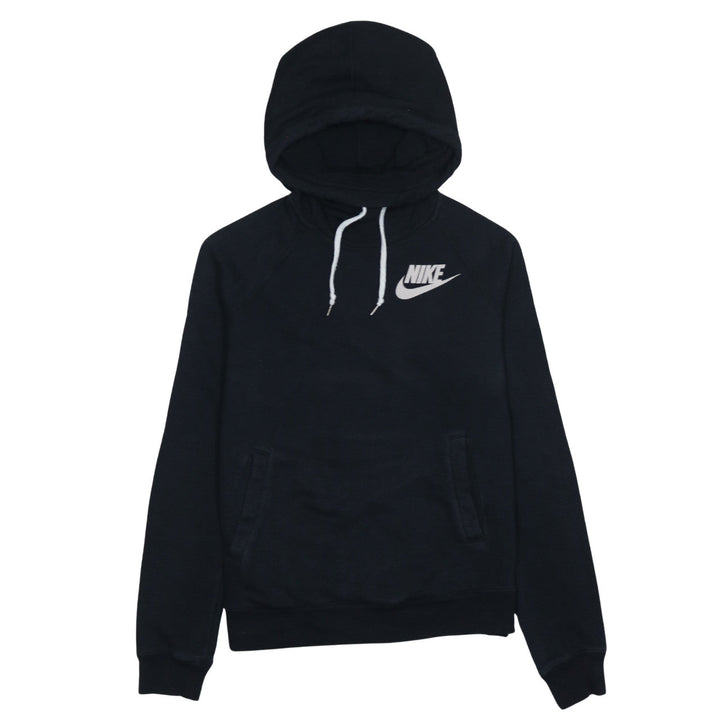 Nike Womens Black Pullover Hoodie Medium 80% Cotton Logo Fit