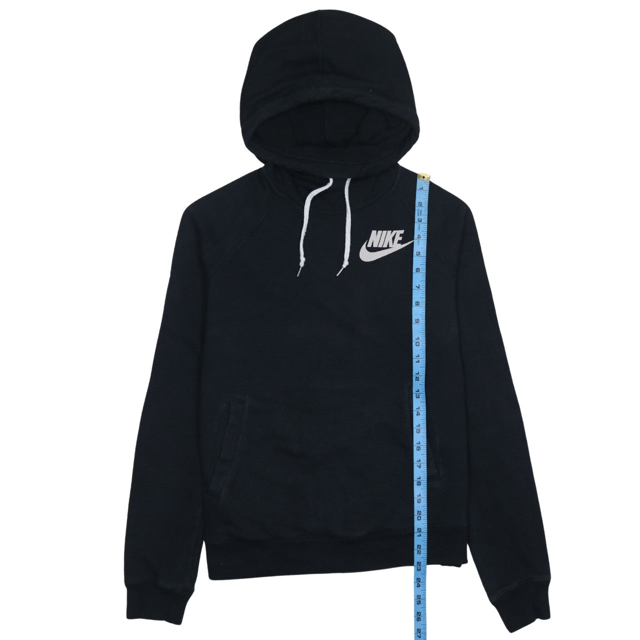 Nike Womens Black Pullover Hoodie Medium 80% Cotton Logo Fit