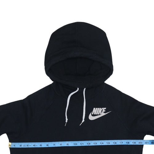 Nike Womens Black Pullover Hoodie Medium 80% Cotton Logo Fit