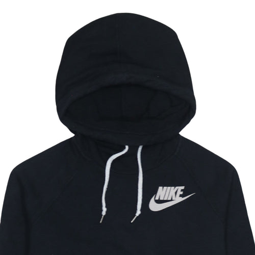Nike Womens Black Pullover Hoodie Medium 80% Cotton Logo Fit