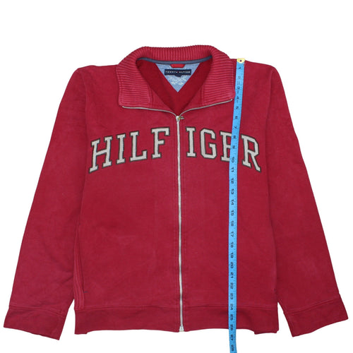 Tommy Hilfiger Men's Red Full Zip Collared Sweatshirt XL