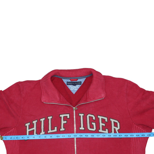 Tommy Hilfiger Men's Red Full Zip Collared Sweatshirt XL