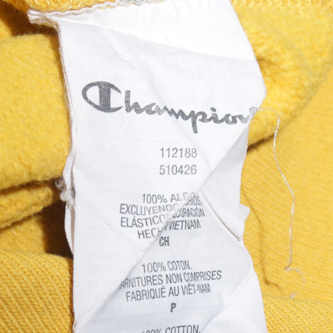 Champion Men's Yellow Reverse Weave Sweatshirt Small Crew Neck Pullover