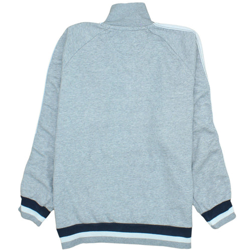 Champion Men's Grey 1/4 Zip Sweatshirt L Athletic Logo Trim Pullover
