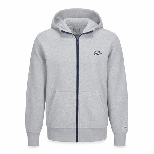 Nike Men's Grey Full Zip Hoodie Size L Sportswear Fleece