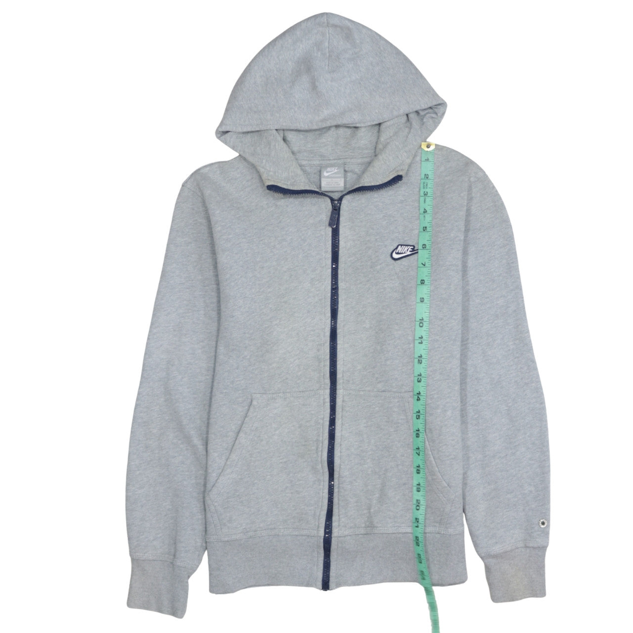 Nike Men's Grey Full Zip Hoodie Size L Sportswear Fleece