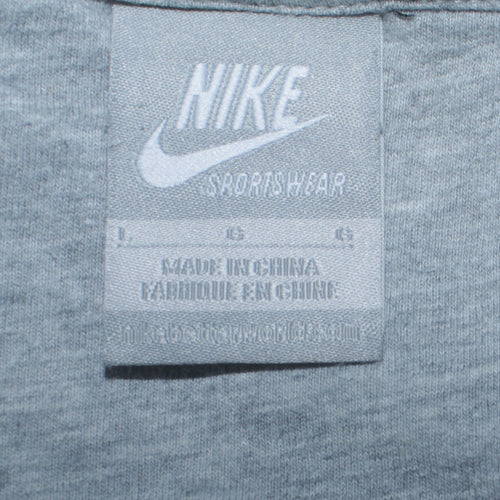 Nike Men's Grey Full Zip Hoodie Size L Sportswear Fleece