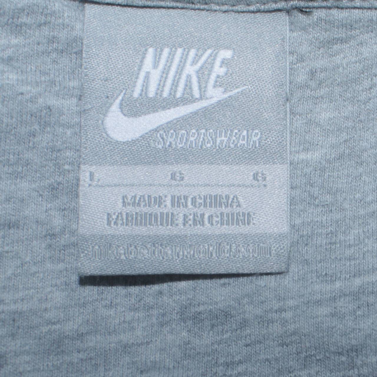 Nike Men's Grey Full Zip Hoodie Size L Sportswear Fleece