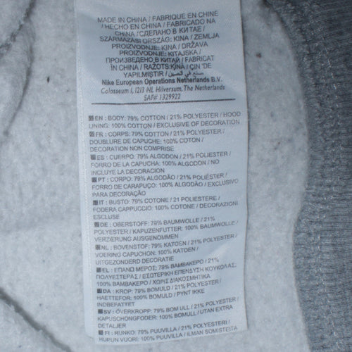 Nike Men's Grey Full Zip Hoodie Size L Sportswear Fleece