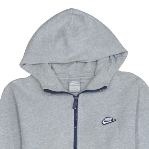 Nike Men's Grey Full Zip Hoodie Size L Sportswear Fleece