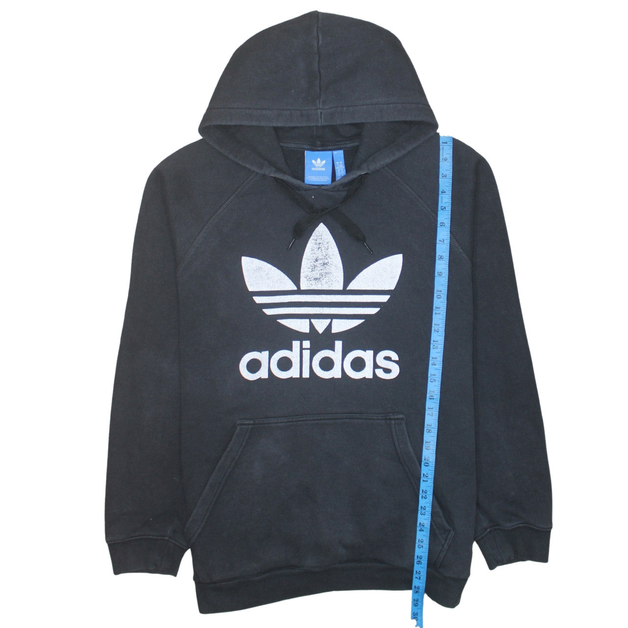 Adidas Mens Black XL Hoodie Pullover Fleece Logo Sweatshirt
