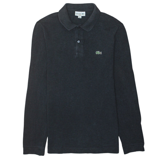 Lacoste Men's Black Slim Fit Long Sleeve Cotton Polo Shirt M
