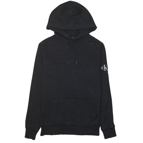 Calvin Klein Jeans Men's Black Pullover Hoodie Size M Logo Cotton